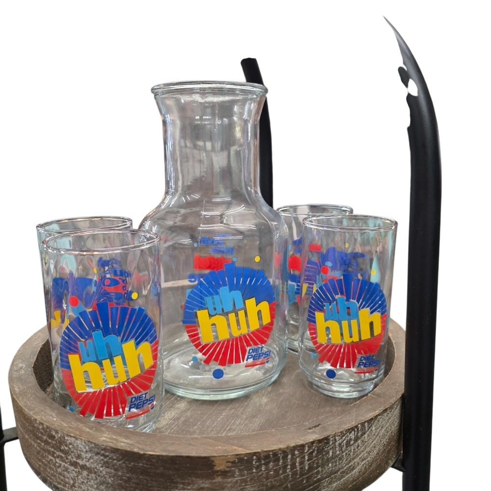 Vintage Diet Pepsi Glass Set Ray Charles Promo You Got The Right One Baby Uh Huh